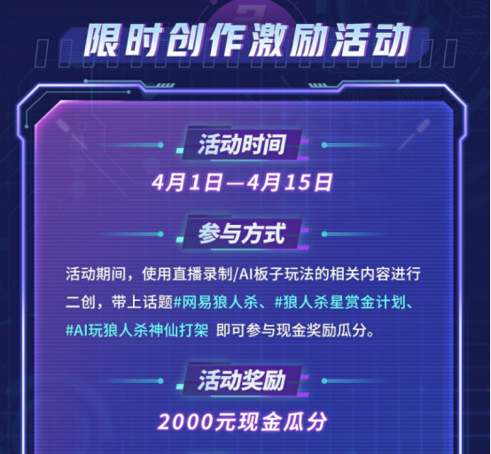 AI巅峰对决！狼人杀官方首个全AI直播震撼来袭